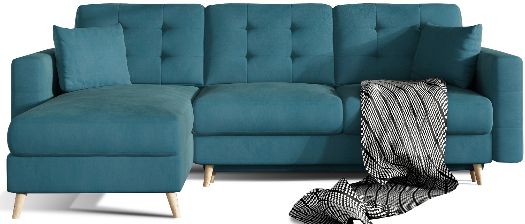 Eltap Rohová rozkládací sedací souprava ASGARD L 248 cm Mat Velvet 75 zelená univerzální