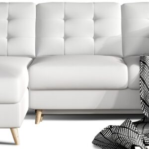 Eltap Rohová rozkládací sedací souprava ASGARD L 248 cm Soft 17 bílá univerzální