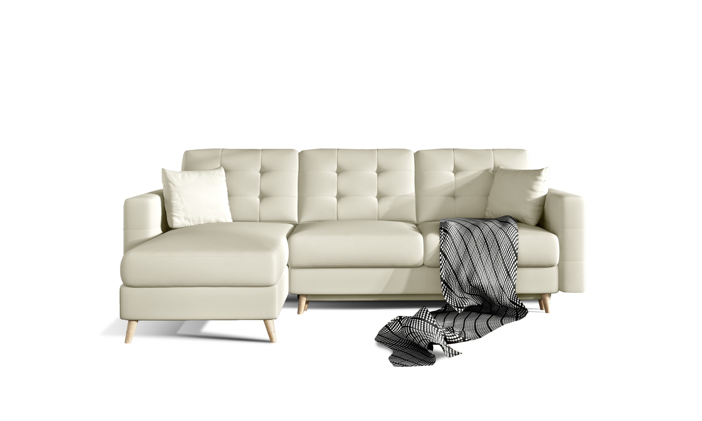 Eltap Rohová rozkládací sedací souprava ASGARD L 248 cm Soft 33 béžová univerzální