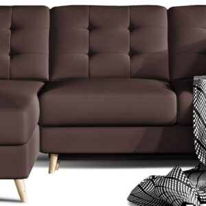 Eltap Rohová rozkládací sedací souprava ASGARD L 248 cm Soft 66 hnědá univerzální