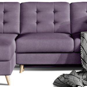 Eltap Rohová rozkládací sedací souprava ASGARD L 248 cm Soro 65/Zigzag 60 fialová univerzální