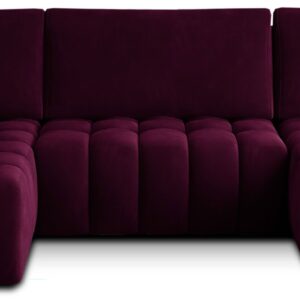 Eltap Rohová rozkládací sedací souprava BONITO 350 cm Velvetmat 25 vínová pravá