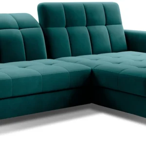 Eltap Rohová rozkládací sedací souprava LORELLE 225 cm Mat Velvet 75 zelená pravá