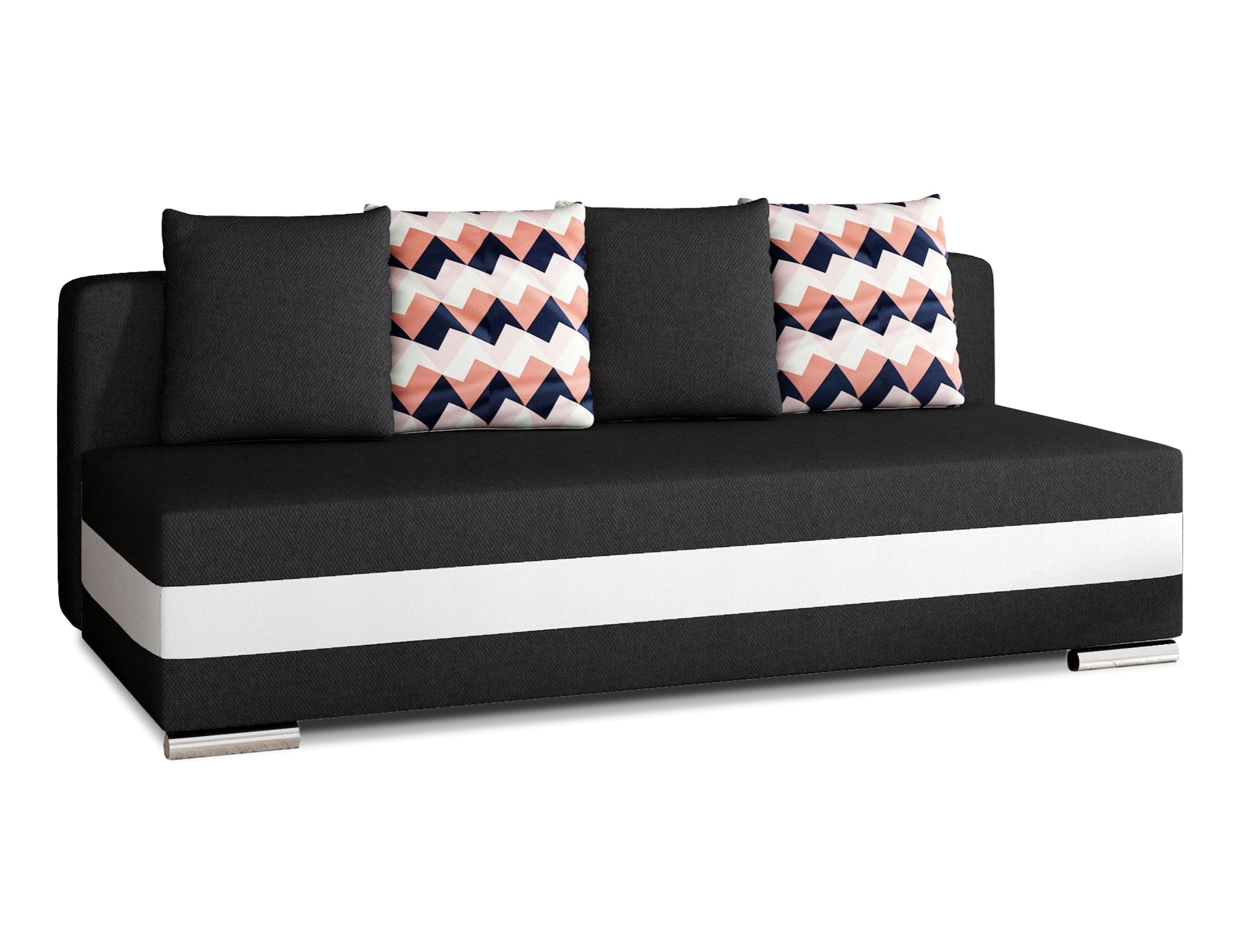 Eltap Rozkládací pohovka CALIA 195 cm Sawana 14/Soft 17/Zigzag 60 černá