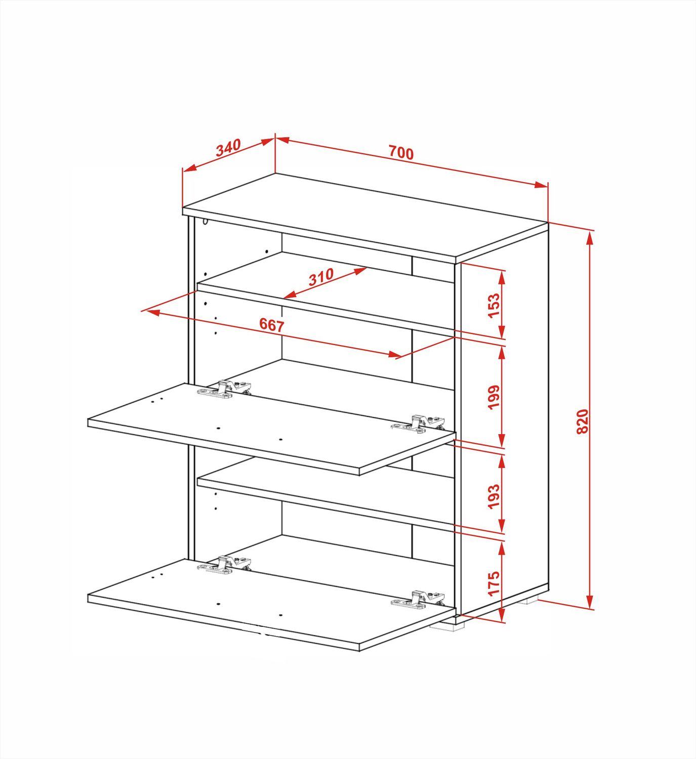 HALMAR Botník Lima ST3 70 cm bílý - Obrázek 2