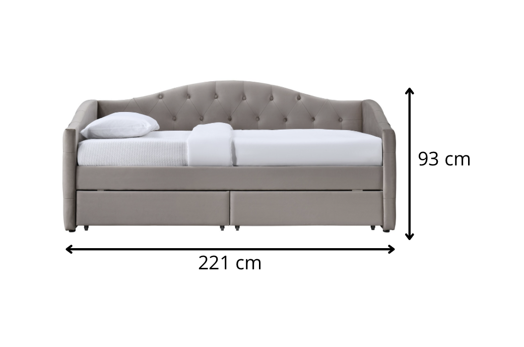 HALMAR Čalouněná postel Aloha se zásuvkami 90x200 cm béžová - Obrázek 2