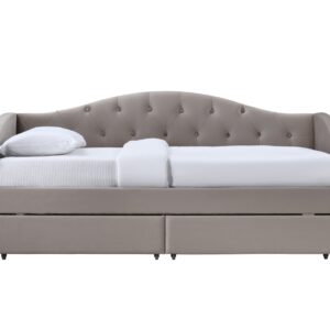 HALMAR Čalouněná postel Aloha se zásuvkami 90x200 cm béžová