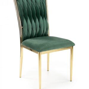 HALMAR Designová židle Leona tmavě zelená/zlatá