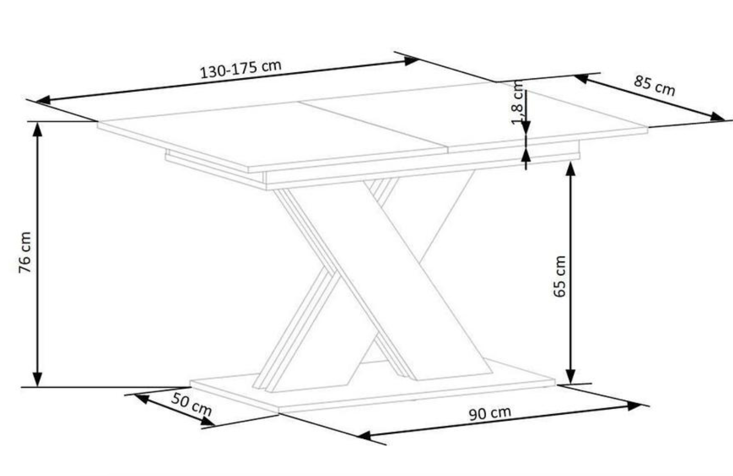 HALMAR Rozkládací jídelní stůl Xarelto 130/175 cm kašmír/dub cremona - Obrázek 2