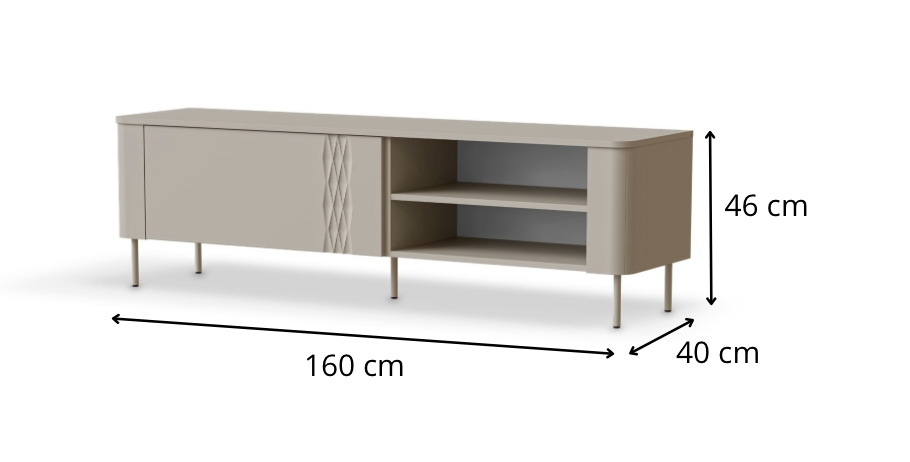 HALMAR TV stolek Tirante I 160 cm kašmírový - Obrázek 2