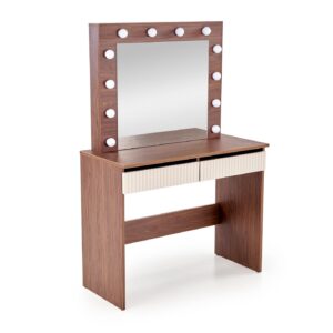 HALMAR Toaletní stolek HOLLYWOOD s LED osvětlením 94 cm kašmírový/ořech
