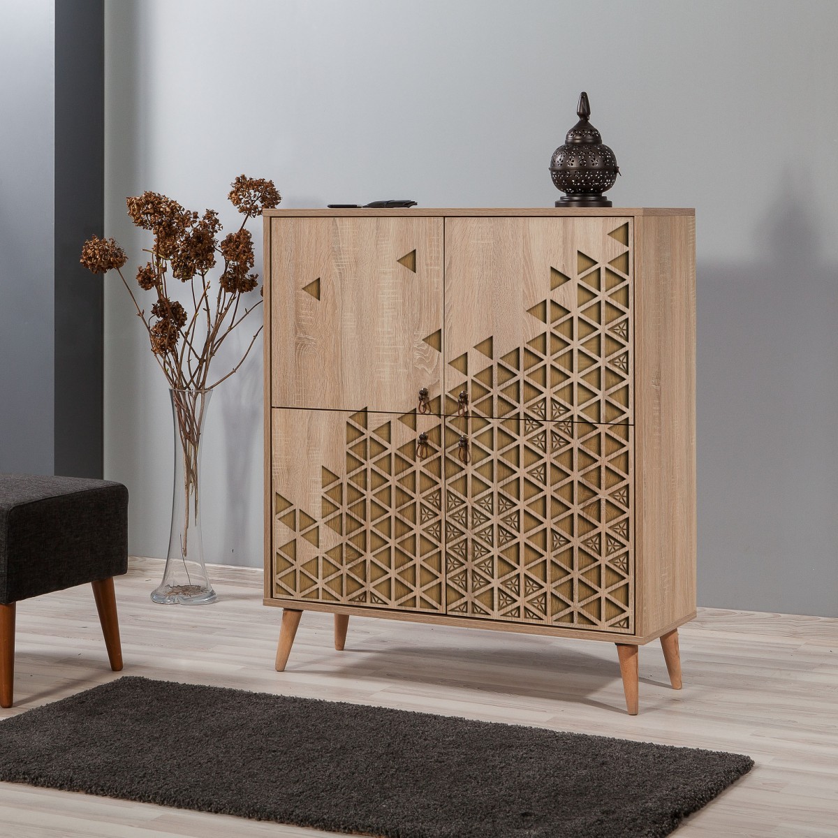 Hanah Home Komoda Kikos 95 cm hnědá - Obrázek 2