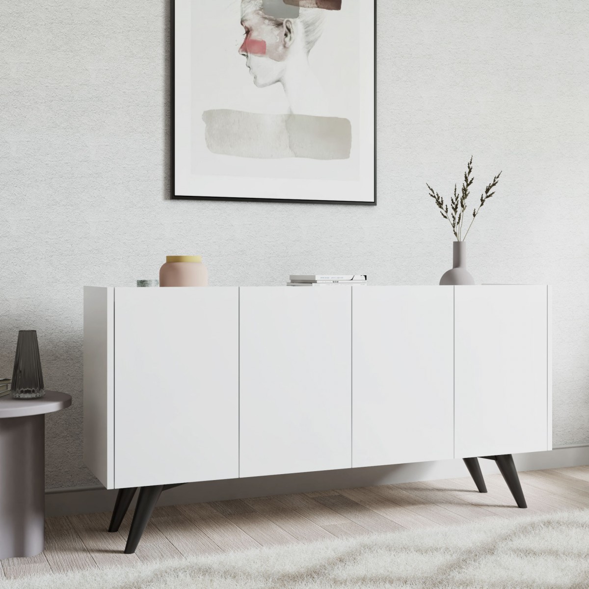 Hanah Home Komoda Petra 150 cm bílá - Obrázek 2