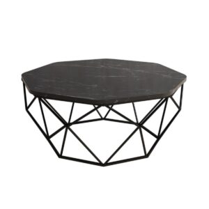 Hanah Home Konferenční stolek Diamond 90 cm černý mramor