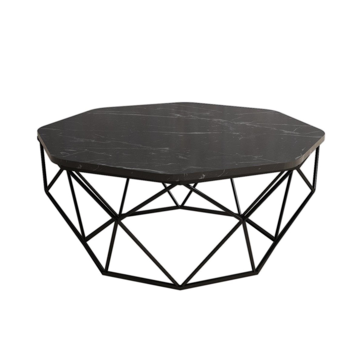 Hanah Home Konferenční stolek Diamond 90 cm černý mramor