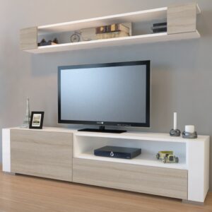 Hanah Home Obývací stěna Arya 180 cm bílá/hnědá