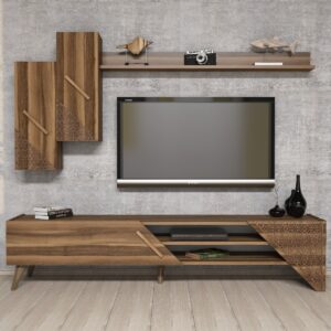 Hanah Home Obývací stěna Beril 180 cm tmavě hnědá