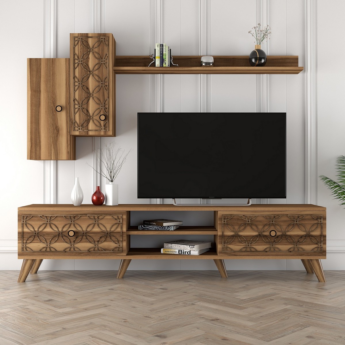Hanah Home Obývací stěna Class S 180 cm hnědá - Obrázek 2