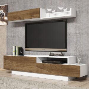 Hanah Home Obývací stěna Elda 160 cm bílá/hnědá