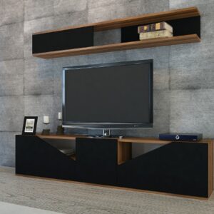 Hanah Home Obývací stěna Tac ořech/černá