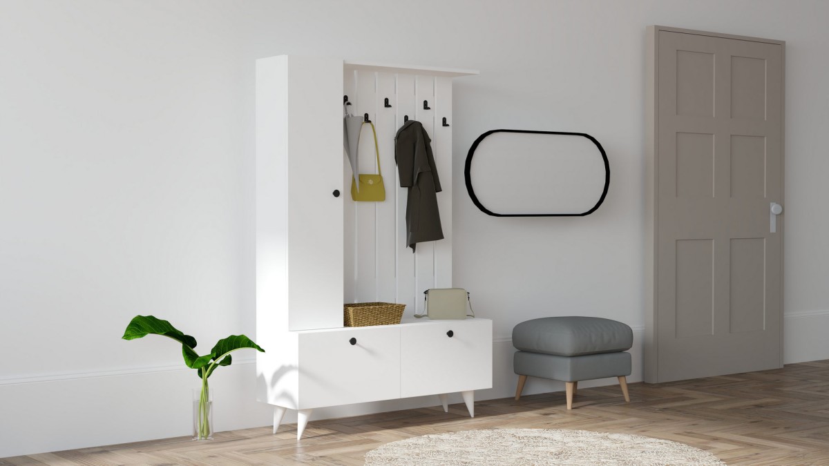 Hanah Home Předsíňová stěna Lala bílá - Obrázek 2