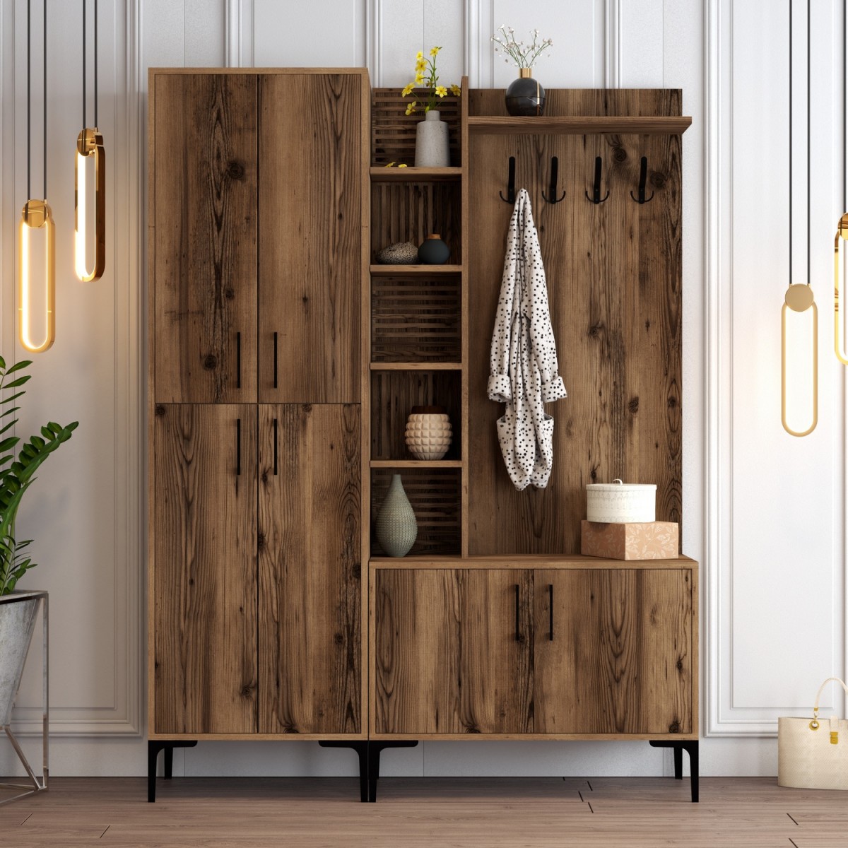 Hanah Home Předsíňová stěna Viyana ořech - Obrázek 2