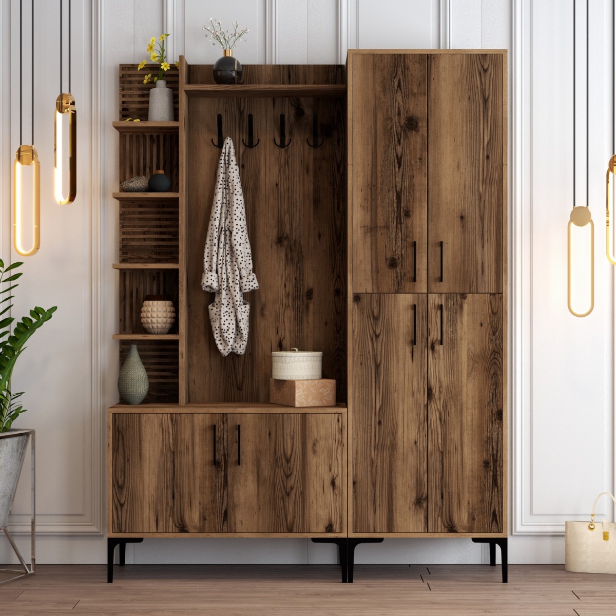 Hanah Home Předsíňová stěna Viyana ořech