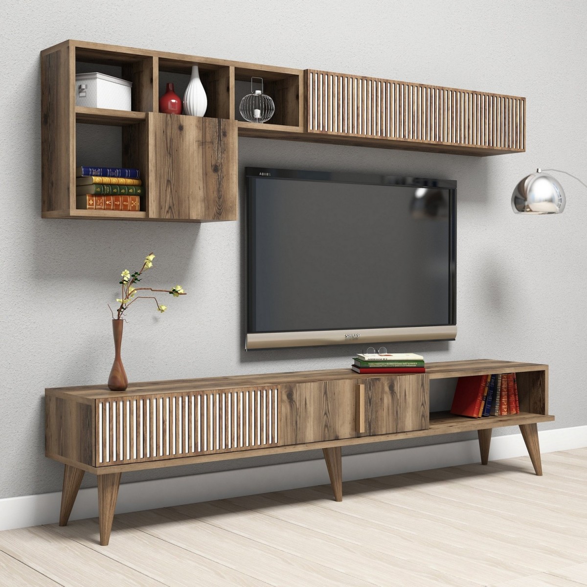 Hanah Home Sada obývacího nábytku Milan hnědá - Obrázek 2