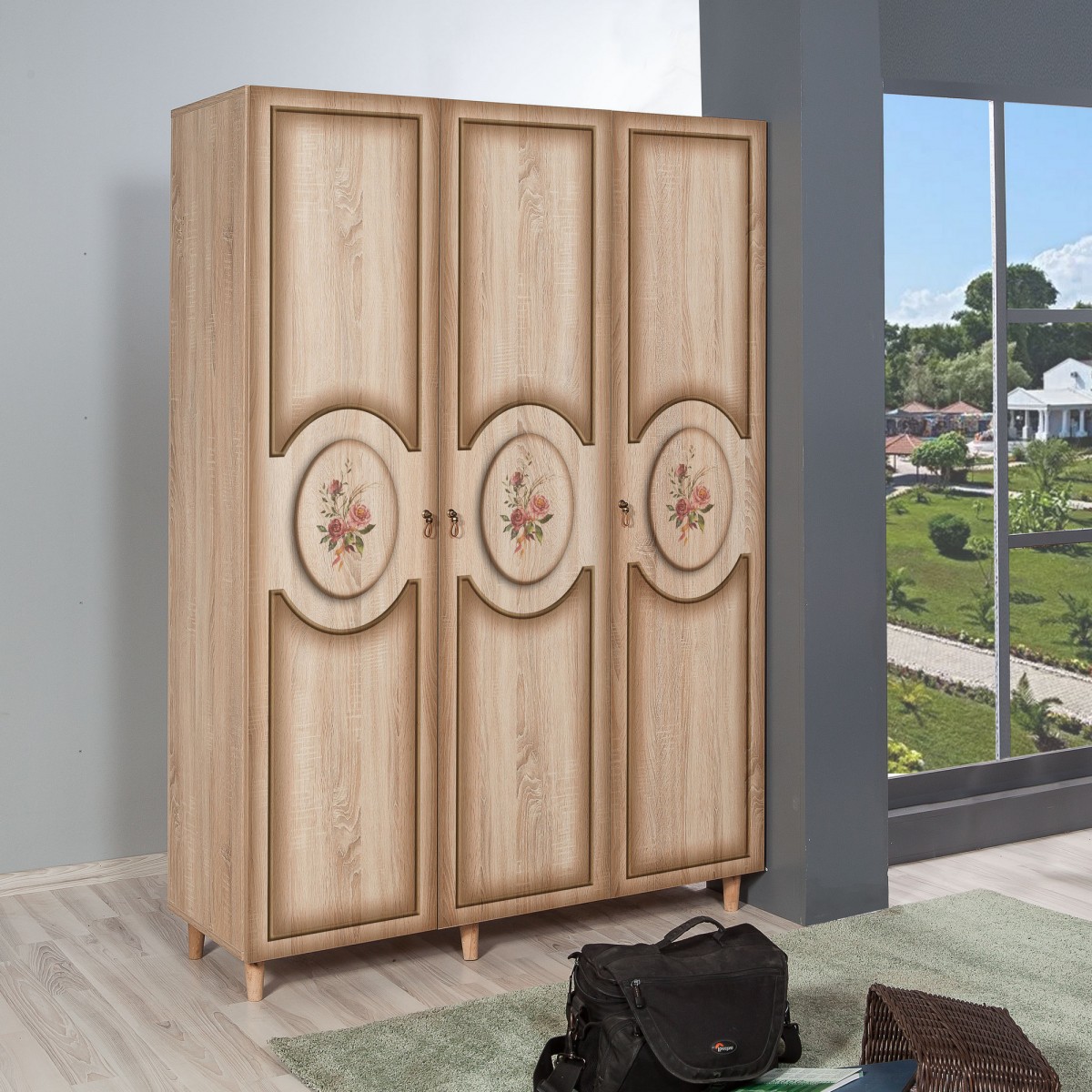 Hanah Home Šatní skříň Mode 135 cm dub sonoma - Obrázek 2