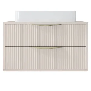 Hector Závěsná skříňka pod umyvadlo Avila s deskou 80 cm kašmír/zlatá