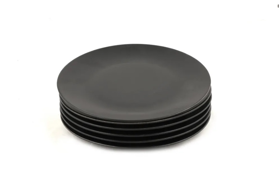 Hermia Keramická sada 6 ks talířů Matte Black 25 cm černá - Obrázek 2
