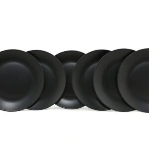 Hermia Keramická sada 6 ks talířů Matte Black 25 cm černá