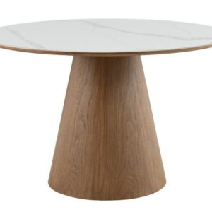 HowHomely Jídelní stůl Riley 120 cm mramor/ořech