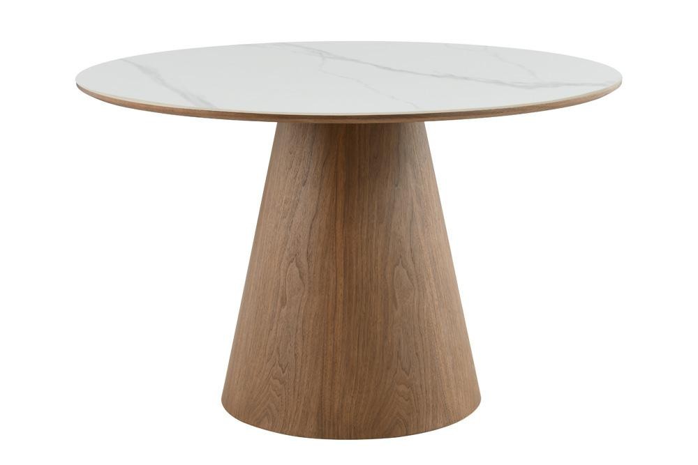 HowHomely Jídelní stůl Riley 120 cm mramor/ořech
