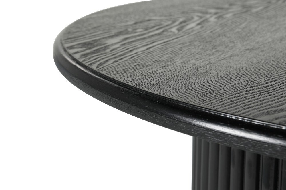 HowHomely Kulatý konferenční stolek ROMA 80 cm černý - Obrázek 2