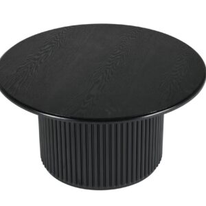 HowHomely Kulatý konferenční stolek ROMA 80 cm černý