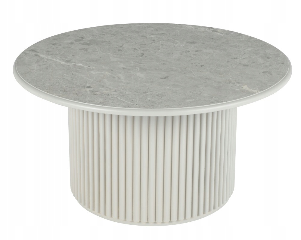 HowHomely Kulatý konferenční stolek ROMA 80 cm šedý