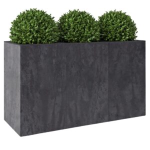 HowHomely Květináč na kolečkách BETONIQUE 90x60 cm černý beton