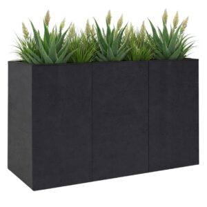 HowHomely Květináč na kolečkách BETONIQUE 90x60 cm černý beton II