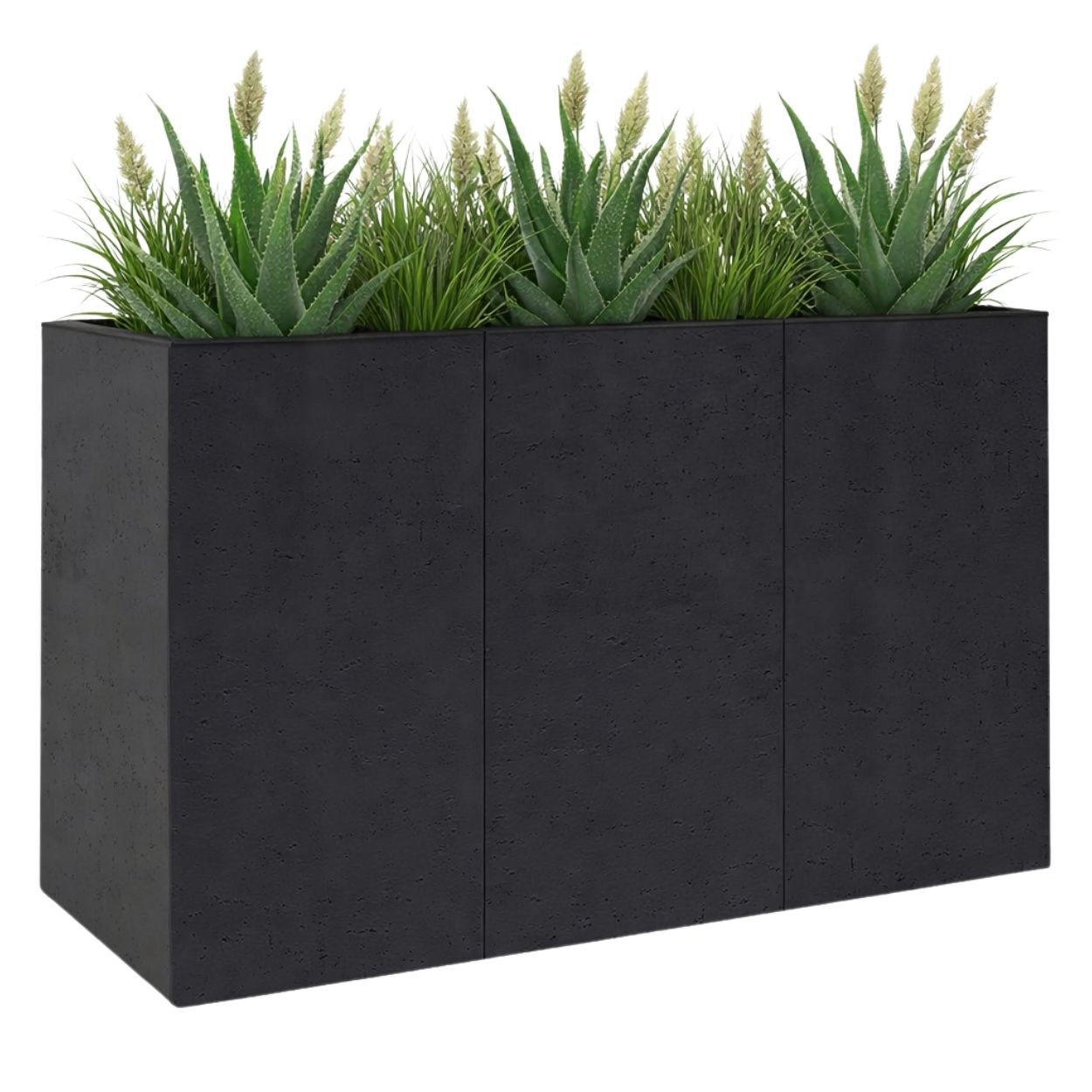 HowHomely Květináč na kolečkách BETONIQUE 90x60 cm černý beton II