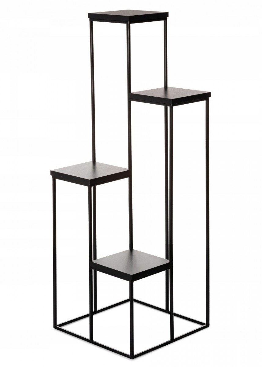 HowHomely Květinový stojan LOFT 110 cm černý - Obrázek 2