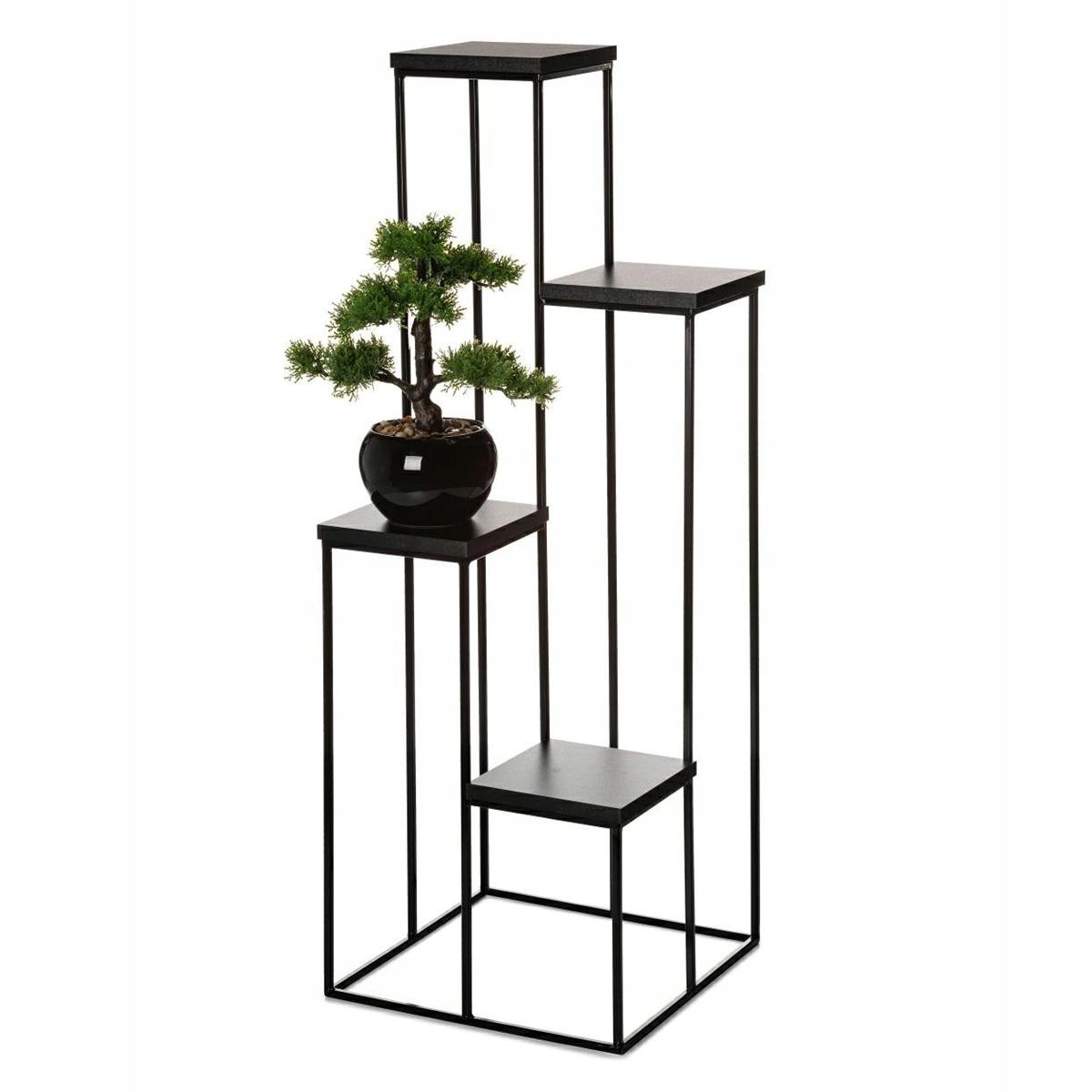 HowHomely Květinový stojan LOFT 110 cm černý