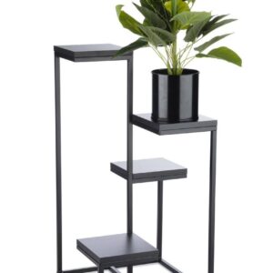 HowHomely Květinový stojan LOFT 79 cm černý