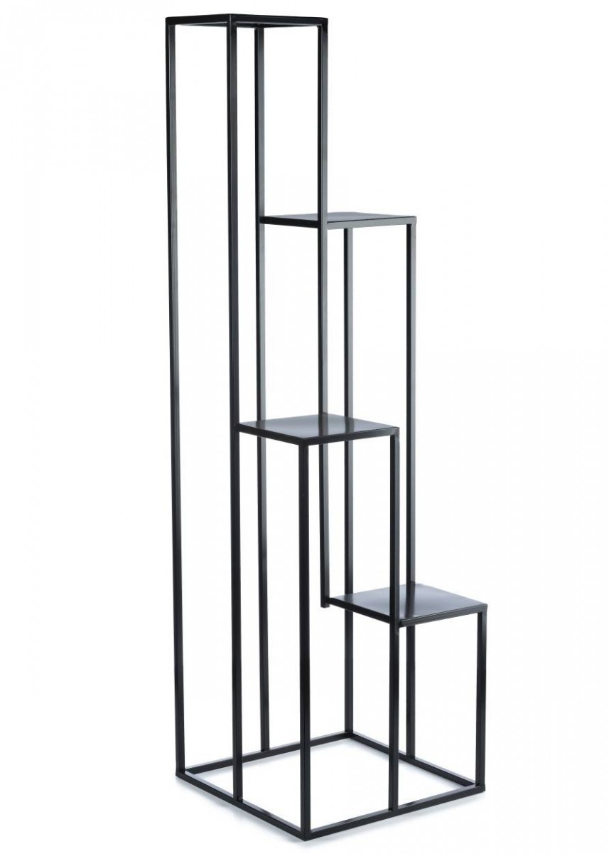 HowHomely Stojan na květiny Lemina 150 cm černý - Obrázek 2