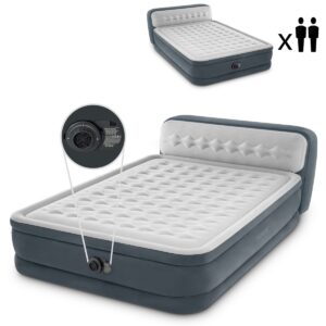 INTEX Nafukovací matrace s automatickou pumpou DELUXE šedá