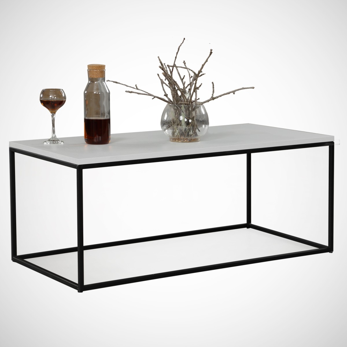 Kalune Design Konferenční stolek Cosco bílo-černý - Obrázek 2