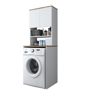 Kalune Design Koupelnová skříňka nad pračku KD101 ořech/bílá