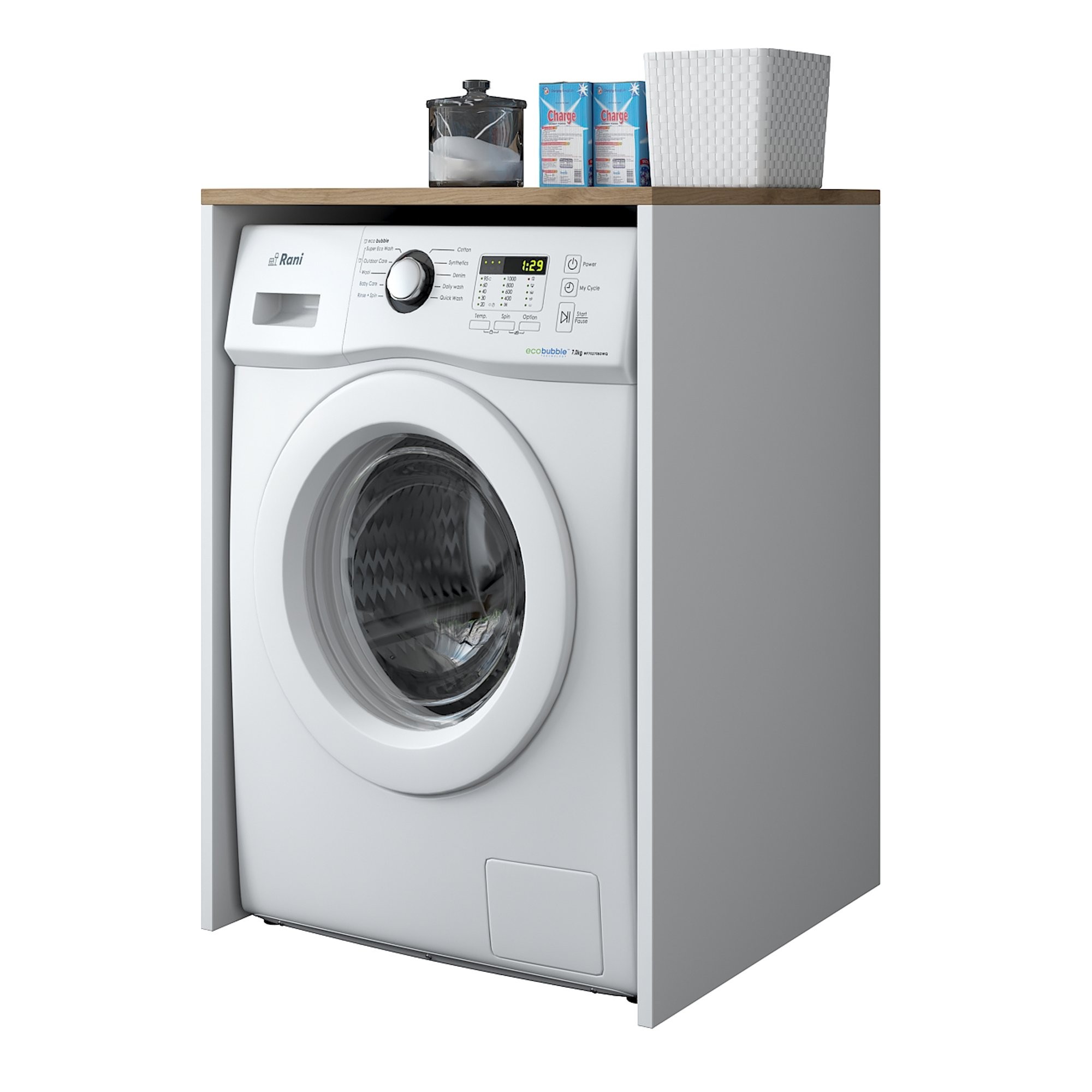 Kalune Design Koupelnová skříňka nad pračku KD103 ořech/bílá