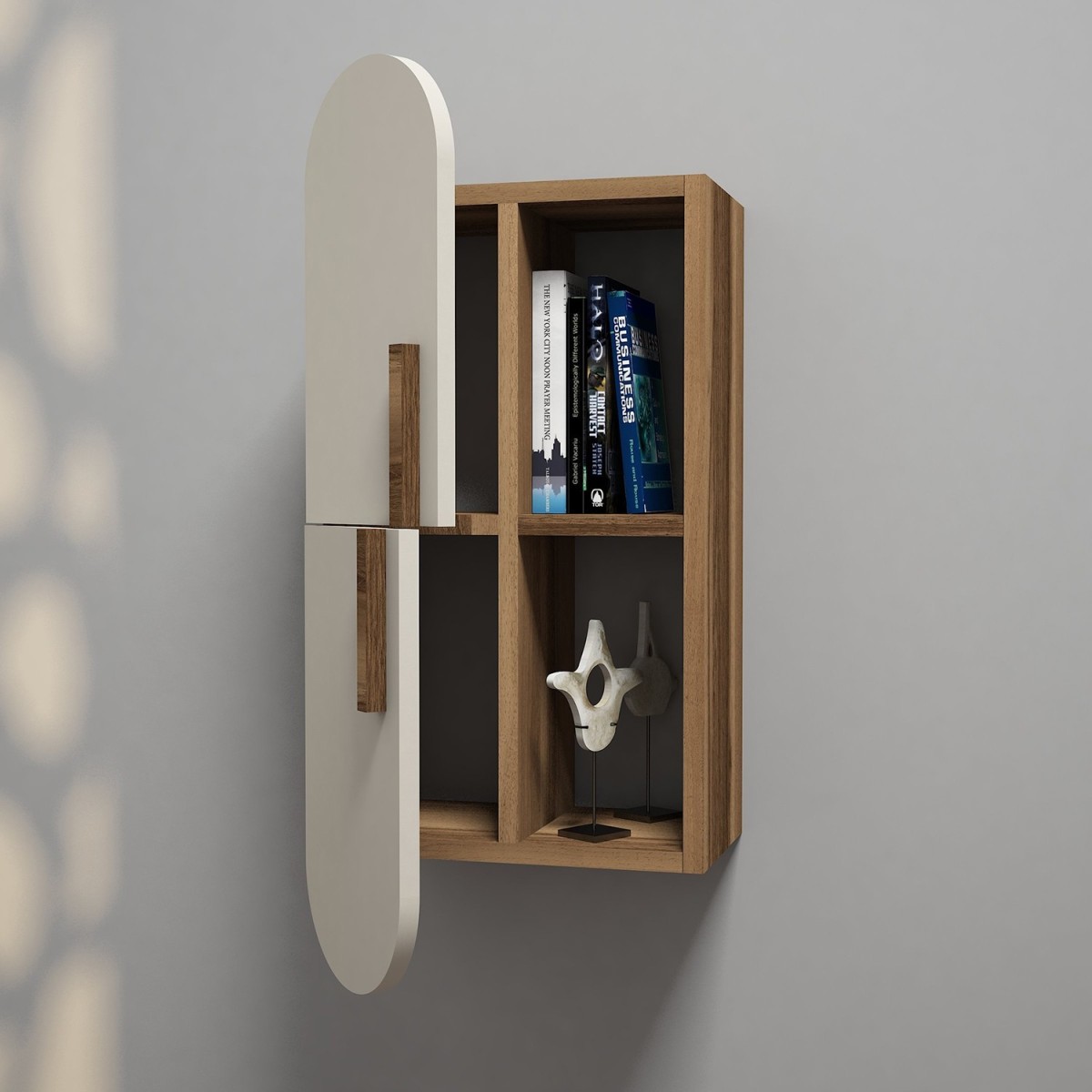 Kalune Design Nástěnná police Rose ořech/krémová - Obrázek 2