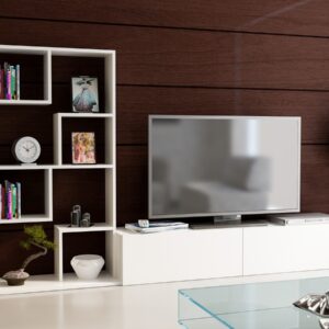 Kalune Design Obývací stěna BARE 220 cm bílá